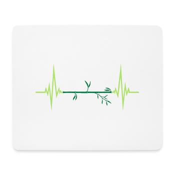 bamboo pulse frequency heartbeat plant silhouette - Mouse Pad (horizontal) - white - Front