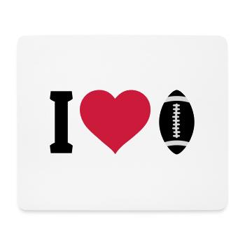 I love football J'aime le football - Tapis de souris (format paysage) - blanc - Devant