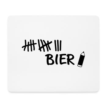 Striche - Bier Stift - Mousepad (Querformat) - Weiß - Vorne