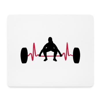 Weightlifting Woman & Heartbeat - Tapis de souris (format paysage) - blanc - Devant