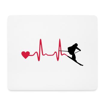 Skier & Heartbeat, Skiing - Mouse Pad (horizontal) - white - Front