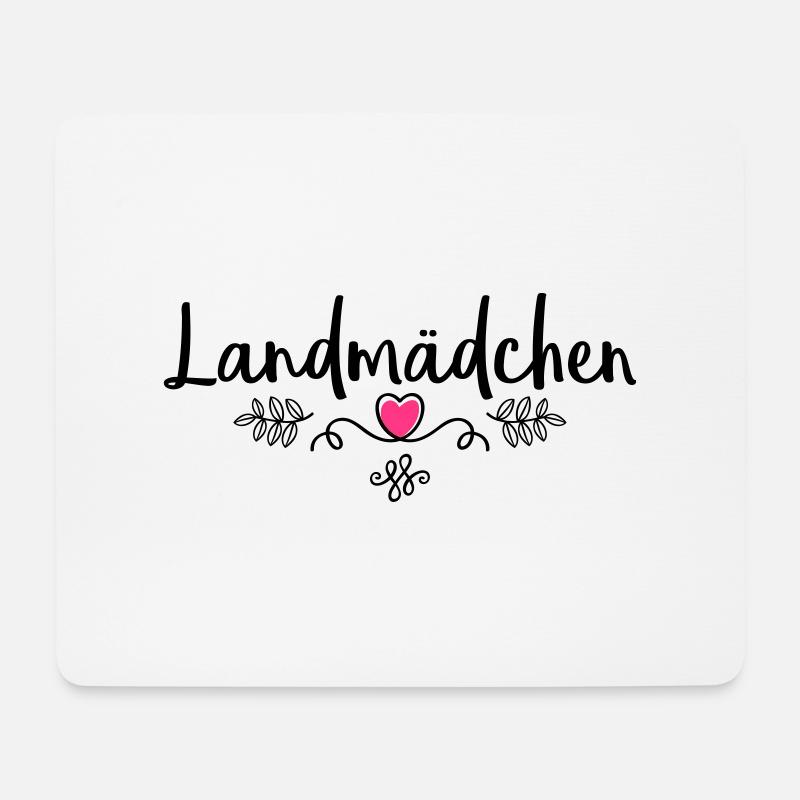 landmaedchen herz - Mousepad (Querformat) - Weiß