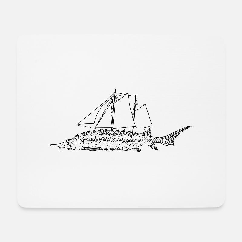 Sailfish (b) - Mouse Pad (horizontal) - white