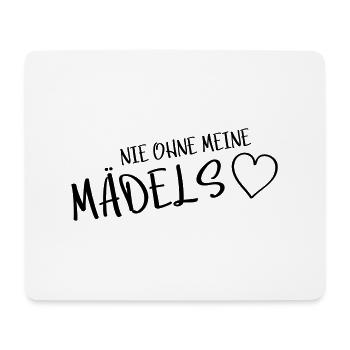 herz nie ohne meine maedels - Mousepad (Querformat) - Weiß - Vorne