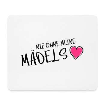 nie ohne meine maedels herz - Mousepad (Querformat) - Weiß - Vorne