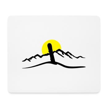 Snowboard, Mountains and Sun - Mouse Pad (horizontal) - white - Front