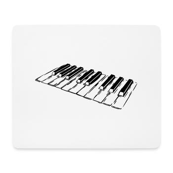 Klavier, Klaviertasten, Keyboard - Mousepad (Querformat) - Weiß - Vorne