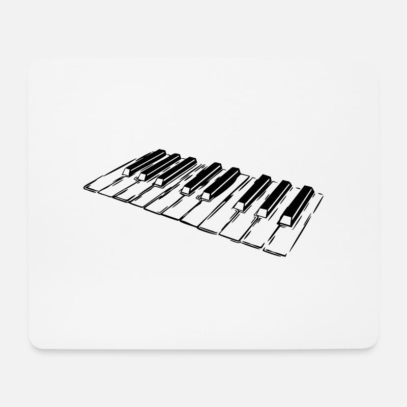 Piano, piano, clavier - Tapis de souris (format paysage) - blanc