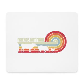 Friends not Food Veganerin Tierschutz Vegan Damen - Mousepad (Querformat) - Weiß - Vorne