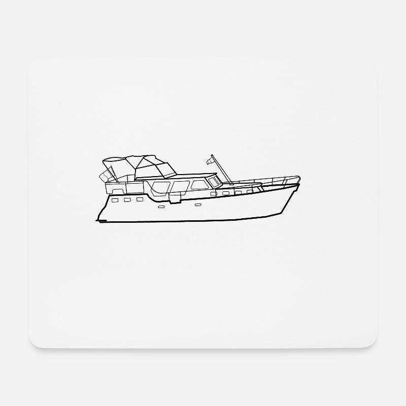 Hausboot Black - Mousepad (Querformat) - Weiß
