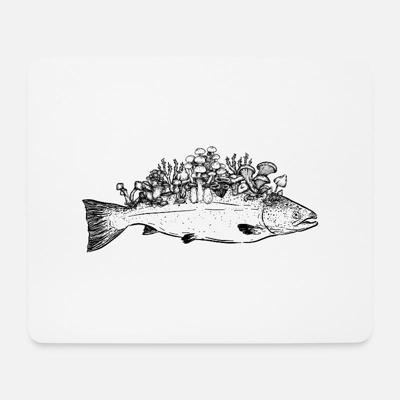 Lachszucht Pilzbefall Salmon Overfishing Lachs - Mousepad (Querformat) - Weiß