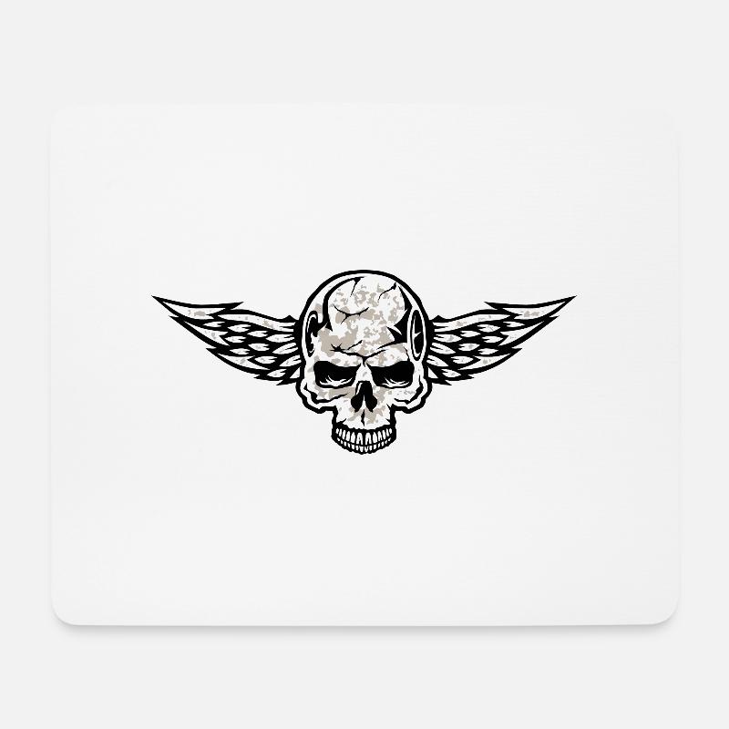 skull skull skull logo - Mouse Pad (horizontal) - white