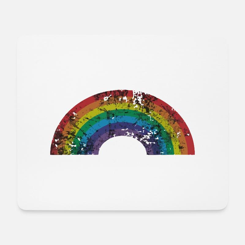 Rainbow Vintage Retro 80er Jahre Style Gay Pride - Mousepad (Querformat) - Weiß