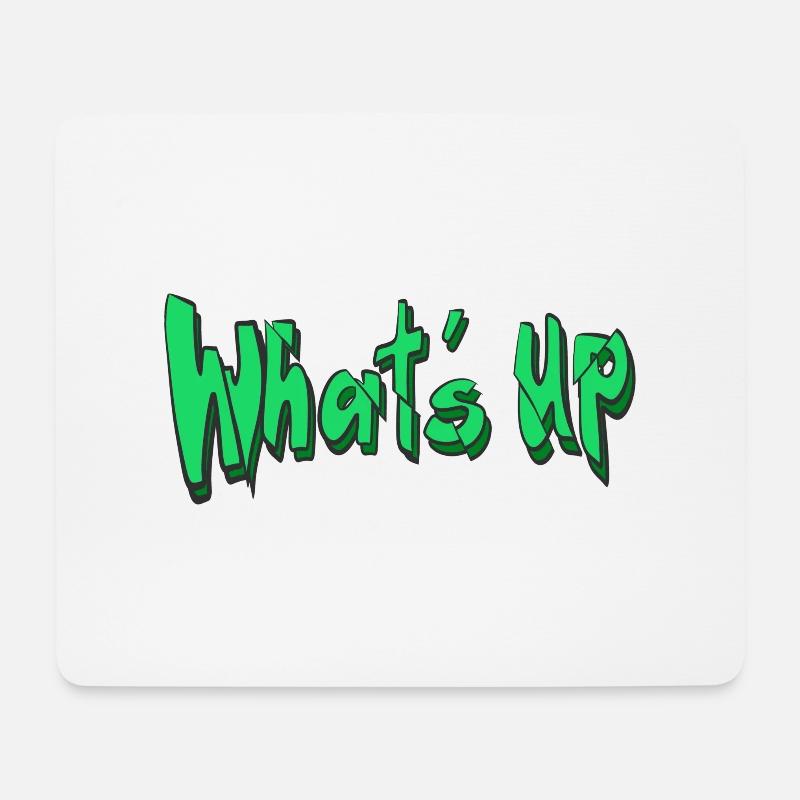 Whatˋs Up Schriftzug - Mousepad (Querformat) - Weiß