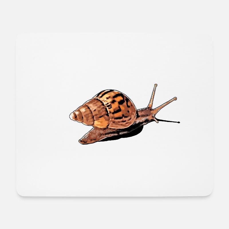 snail with shadow - Mouse Pad (horizontal) - white