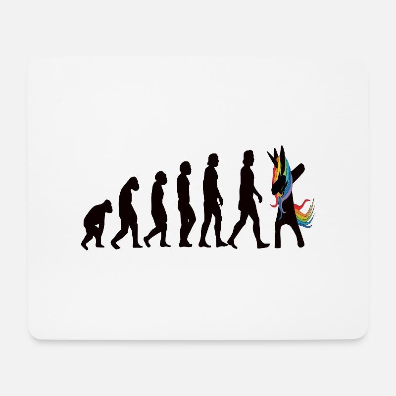 Einhorn Evolution - Unicorn Evolution - Mousepad (Querformat) - Weiß