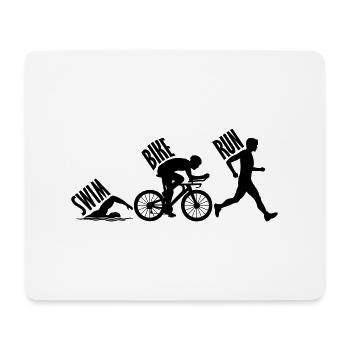 Swim Bike Run - Mousepad (Querformat) - Weiß - Vorne