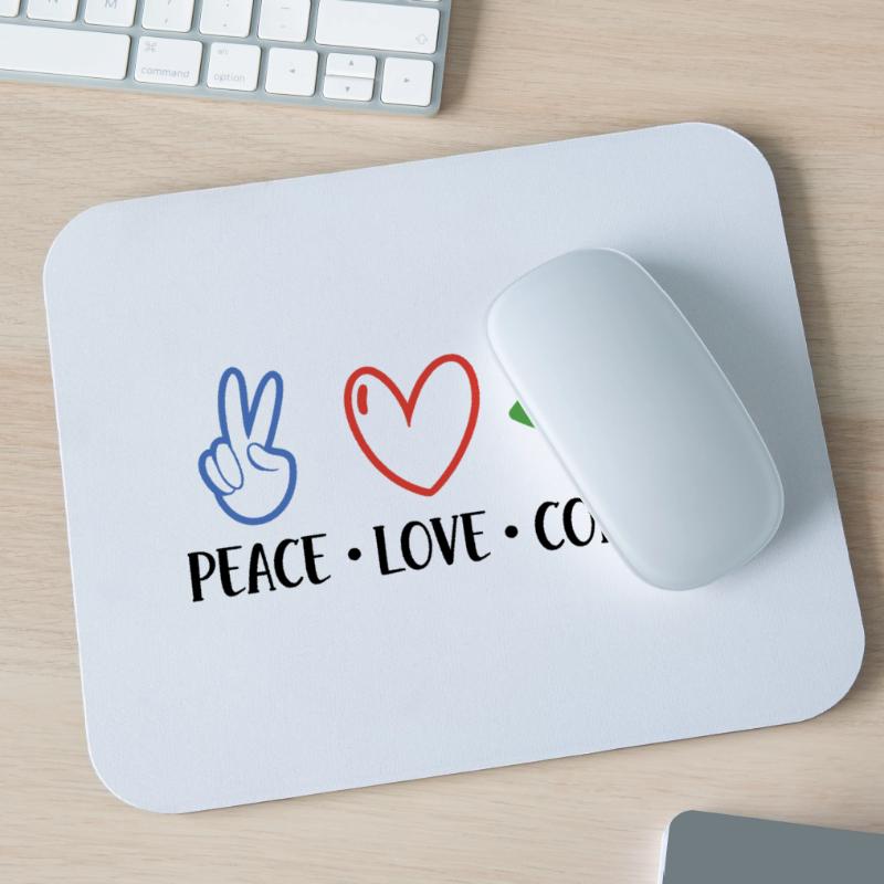 Peace Love Coding Coder Software Developer Program Mousepad (Querformat)