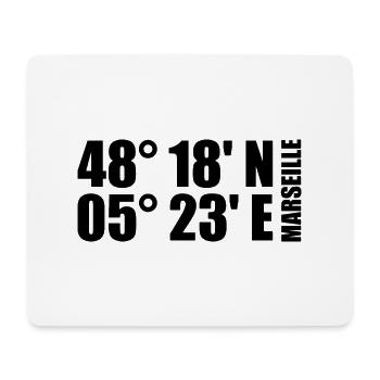 Marseille Koordinaten - Mousepad (Querformat) - Weiß - Vorne