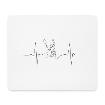 Tennis Heartbeat ECG Impact du joueur de tennis - Tapis de souris (format paysage) - blanc - Devant