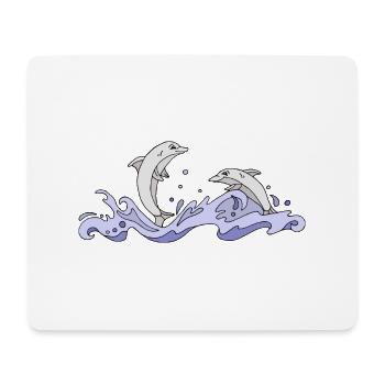 Dauphins - Tapis de souris (format paysage) - blanc - Devant