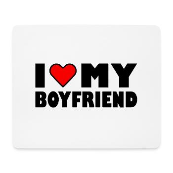 I love my boyfriend - Tapis de souris (format paysage) - blanc - Devant
