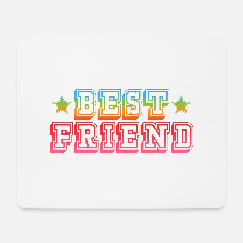 best friend rainbow star shirt - Mousepad (Querformat) - Weiß