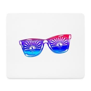 Sonnenbrille Sommer süß Happy Beach Ocean Surf - Mousepad (Querformat) - Weiß - Vorne