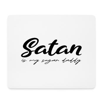 Satan sugar daddy lustiger Spruch black - Mousepad (Querformat) - Weiß - Vorne