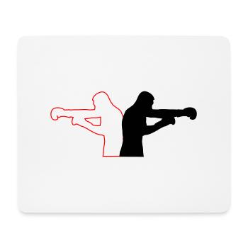 Boxe - Tapis de souris (format paysage) - blanc - Devant