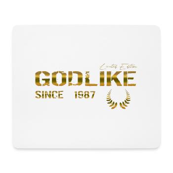Godlike since 1987 - Mousepad (Querformat) - Weiß - Vorne