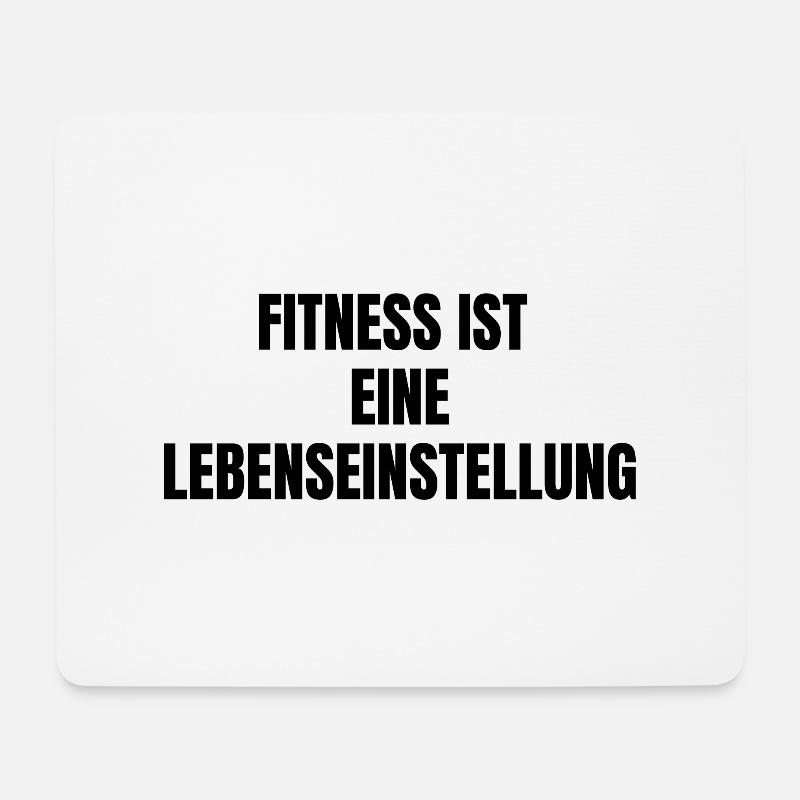 Fitness Lebenseinstellung - Mousepad (Querformat) - Weiß