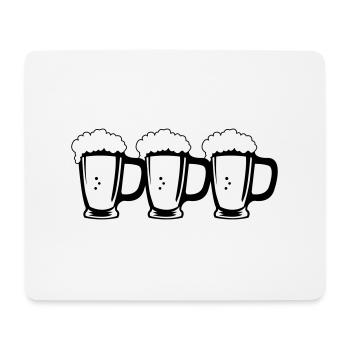 Verres à bière - Tapis de souris (format paysage) - blanc - Devant