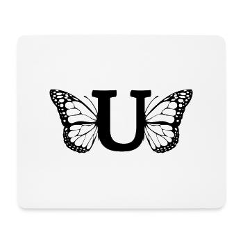 letter U butterfly - Mouse Pad (horizontal) - white - Front