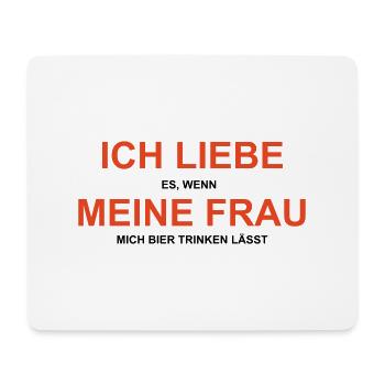 Cooles „Ich Liebe Meine Frau“ Design für Männer - Mousepad (Querformat) - Weiß - Vorne