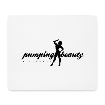 pumping beauty schriftzug - Mousepad (Querformat) - Weiß - Vorne
