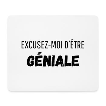 Excusez moi d’être géniale - Tapis de souris (format paysage) - blanc - Devant