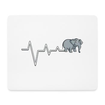 Elefant Pulse T-Shirt - Mousepad (Querformat) - Weiß - Vorne