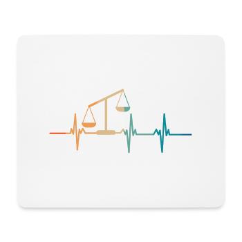 Battement de cœur balance - Tapis de souris (format paysage) - blanc - Devant