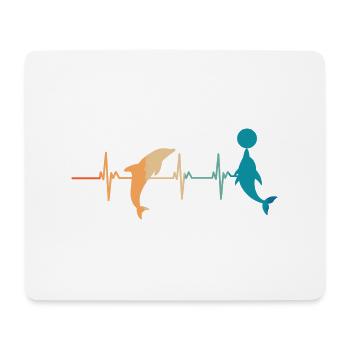 Delphin-Herzschlag - Mousepad (Querformat) - Weiß - Vorne