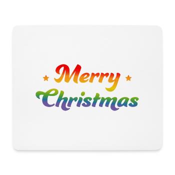 LGBTQI Regenbogen Merry Christmas Sternchen - Mousepad (Querformat) - Weiß - Vorne
