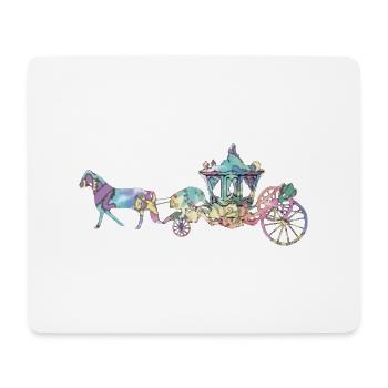Carriage silhouette - Mouse Pad (horizontal) - white - Front