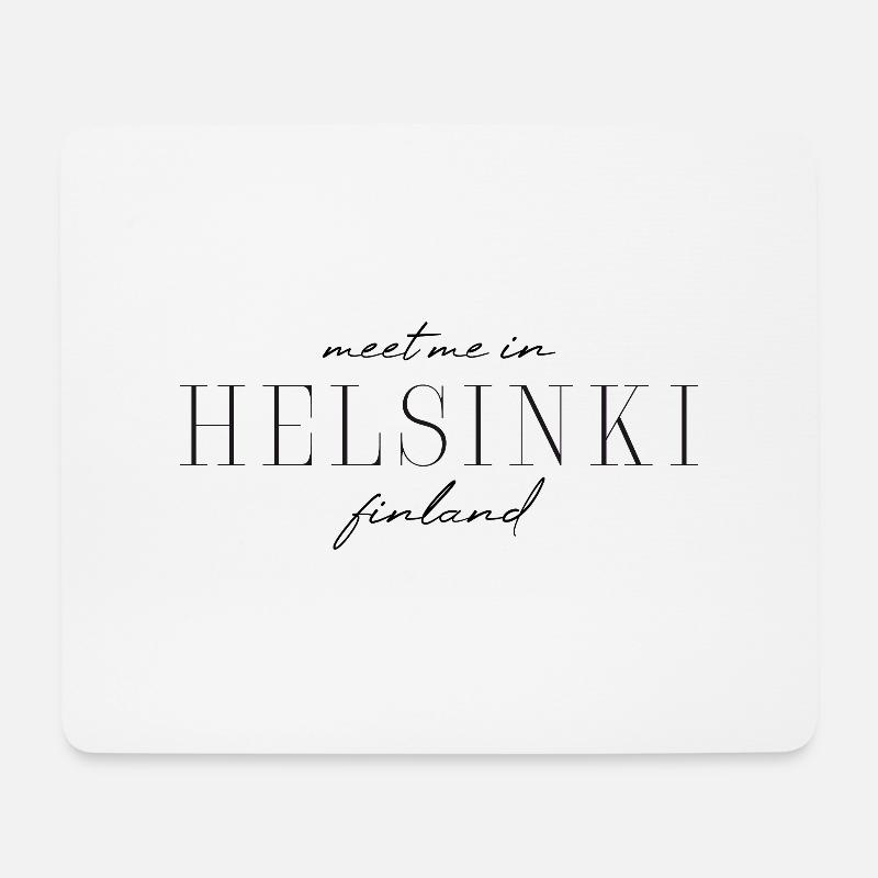 Helsinki Stil Design T-Shirt - Mousepad (Querformat) - Weiß