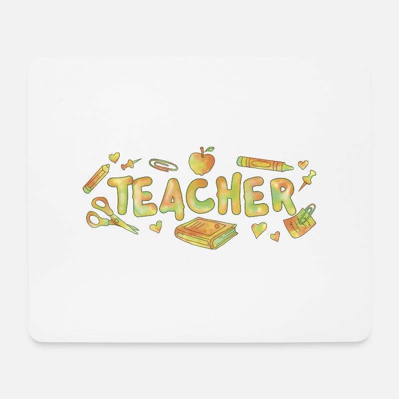 Teacher - Mousepad (Querformat) - Weiß