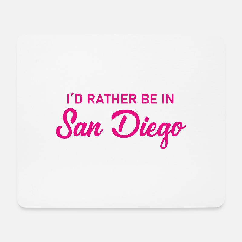 I´d rather be in San Diego - California - America - Mousepad (Querformat) - Weiß