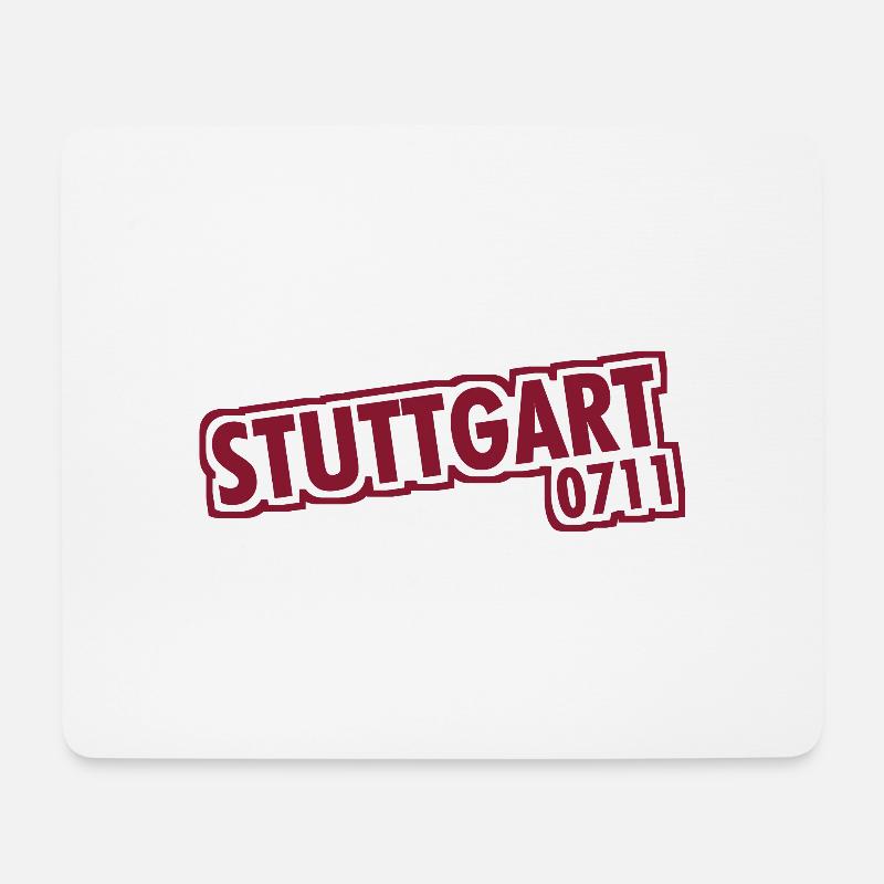Stuttgart - 0711 - Vorwahl - Baden-Württemberg - Mousepad (Querformat) - Weiß