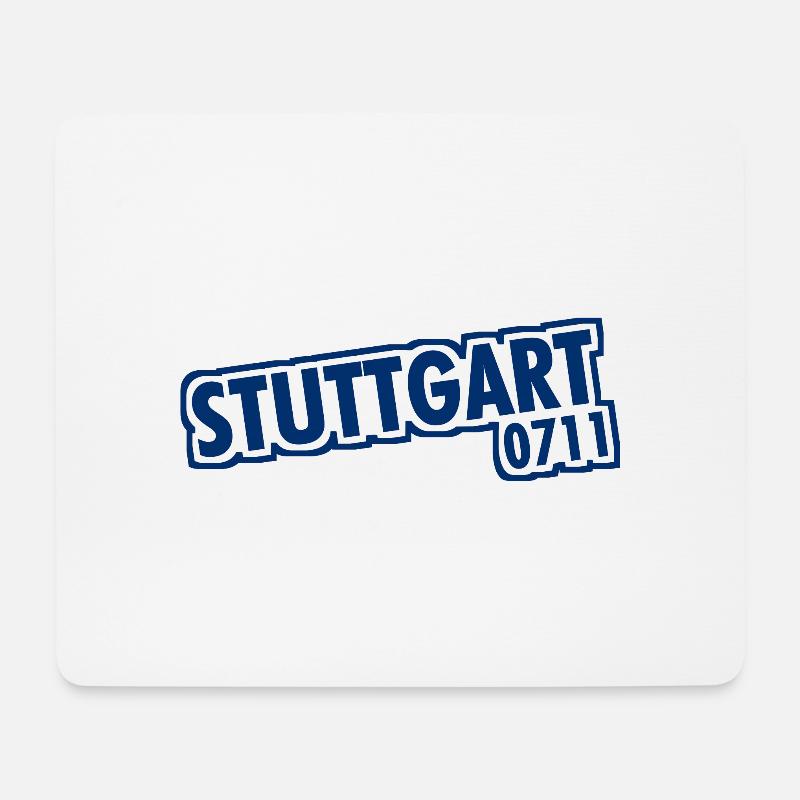 Stuttgart - 0711 - Vorwahl - Baden-Württemberg - Mousepad (Querformat) - Weiß