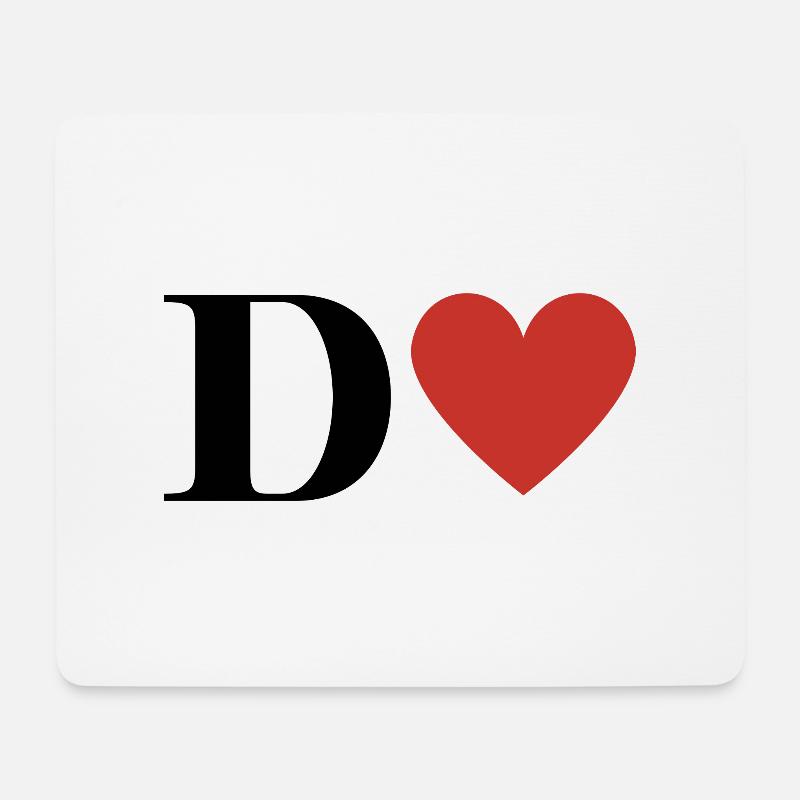 Roter Herz-Buchstabe - Mousepad (Querformat) - Weiß