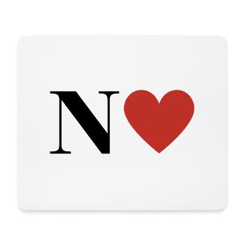 Letter n red heart - Mouse Pad (horizontal) - white - Front