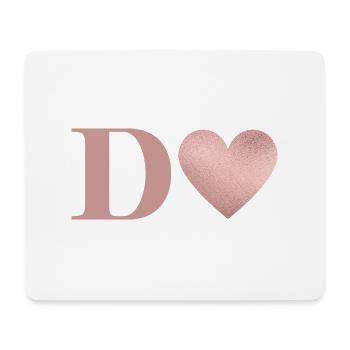 Rose gold heart letter - Mouse Pad (horizontal) - white - Front